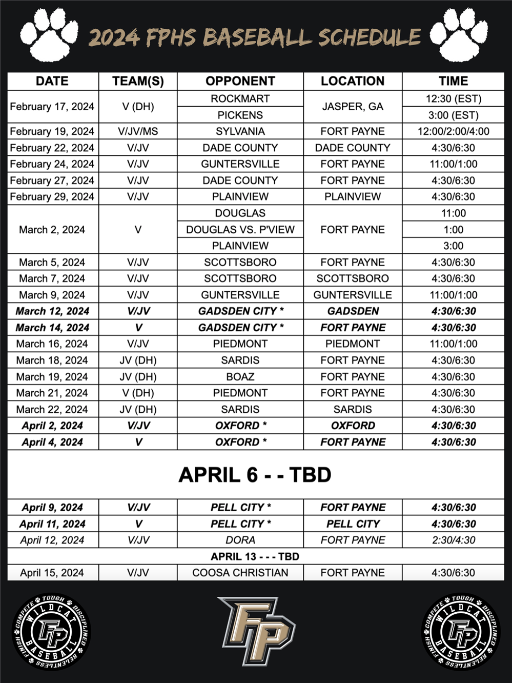 Schedule